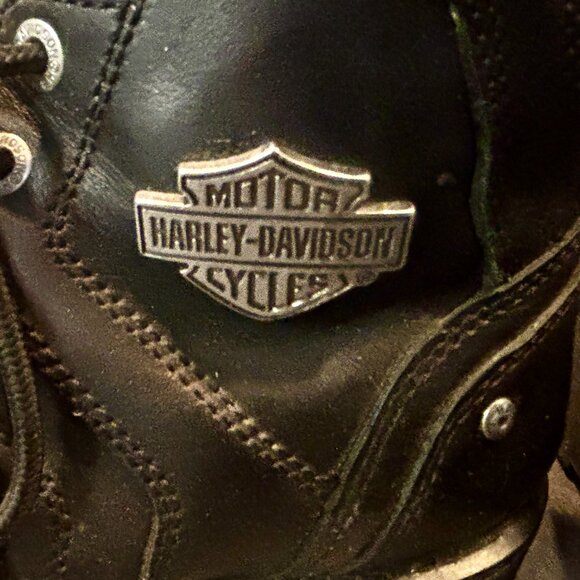 ~~Harley Davidson Boots Mens Size 9M Black Lace Up Side Zip Motorcycle D96111.. - Picture 7 of 9